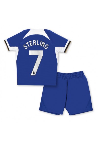 Chelsea Raheem Sterling #7 Jalkapallovaatteet Lasten Kotipeliasu 2023-24 Lyhythihainen (+ Lyhyet housut)